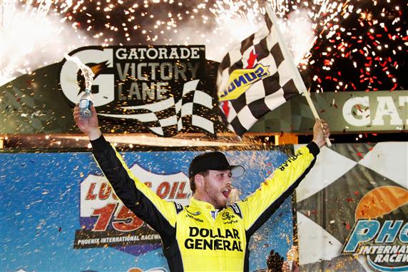 2012 Phoenix2 Truck Brian Scott Celebrates in Victory Lane