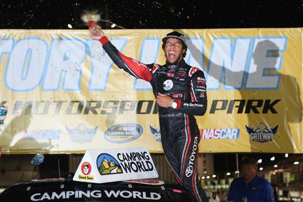 during the NASCAR Camping World Truck Series Drivin' For Linemen 200 at Gateway Motorsports Park on June 14, 2014 in Madison, Illinois.